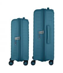 2E Набір валіз 2E, Aero, поліпропілен, (M+S),TSA, 4 колеса, EXP, синій