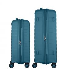 2E Набір валіз 2E, Aero, поліпропілен, (M+S),TSA, 4 колеса, EXP, синій