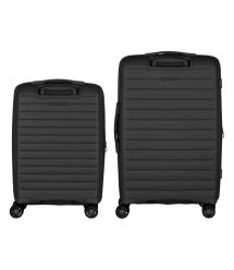 2E Набір валіз 2E, Aero, поліпропілен, (M+S),TSA, 4 колеса, EXP, чорний