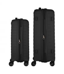 2E Набір валіз 2E, Aero, поліпропілен, (M+S),TSA, 4 колеса, EXP, чорний