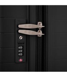 2E Набір валіз 2E, Aero, поліпропілен, (M+S),TSA, 4 колеса, EXP, чорний