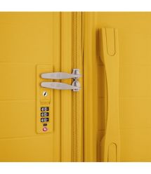 2E Набір валіз 2E, Aero, поліпропілен, (M+S),TSA, 4 колеса, EXP, бурштиново-жовтий