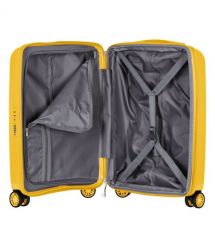 2E Набір валіз 2E, Aero, поліпропілен, (M+S),TSA, 4 колеса, EXP, бурштиново-жовтий