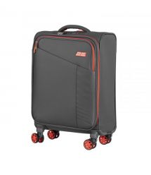 2E Валіза 2E, Trek, поліестер, мала, 35л, TSA, 4 колеса, сірий
