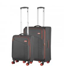 2E Набір валіз 2E, Trek, (M+S), TSA, 4 колеса, + 2 рюкзаки Cabin (2E-BPET-CABIN-BK), поліестр, сірий