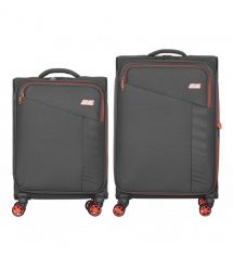 2E Набір валіз 2E, Trek, (M+S), TSA, 4 колеса, + 2 рюкзаки Cabin (2E-BPET-CABIN-BK), поліестр, сірий
