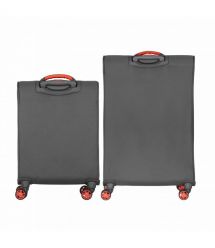 2E Набір валіз 2E, Trek, (M+S), TSA, 4 колеса, + 2 рюкзаки Cabin (2E-BPET-CABIN-BK), поліестр, сірий
