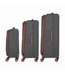 2E Набір валіз 2E, Trek, (L+M+S), TSA, 4 колеса, + 3 рюкзаки Cabin (2E-BPET-CABIN-BK), поліестр, сірий