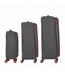 2E Набір валіз 2E, Trek, (L+M+S), TSA, 4 колеса, + 3 рюкзаки Cabin (2E-BPET-CABIN-BK), поліестр, сірий