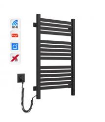 Navin Полотенцесушитель электрический Авангард Х, 800х480х71мм, Wi-Fi, сталь, черный муар, левое подключение