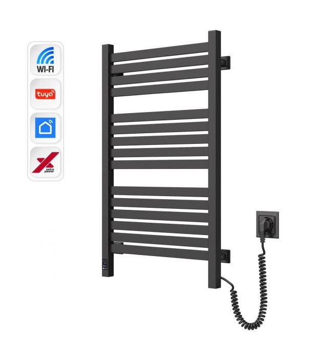 Navin Полотенцесушительэлектрический Авангард Х, 800х480х71мм, Wi-Fi, сталь, черный муар, правое подключение
