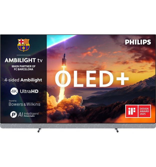 Philips TV 55" OLED+ 4K 144Hz Smart Google TV Black Ambilight Bowers & Wilkins sound