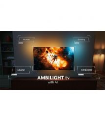 Philips TV 55" OLED+ 4K 144Hz Smart Google TV Black Ambilight Bowers & Wilkins sound