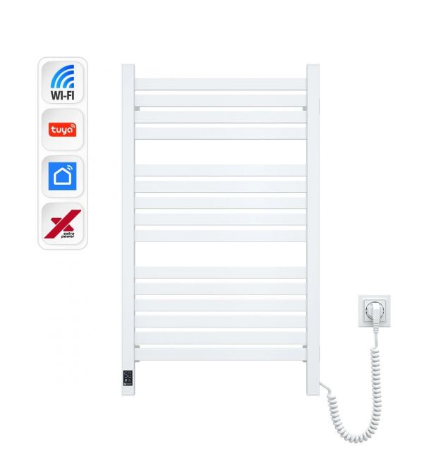 Navin Полотенцесушитель электрический Авангард Х, 800х480х71мм, Wi-Fi, сталь, белый, правое подключение
