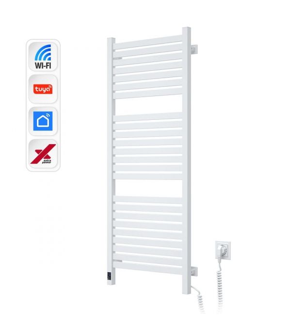 Navin Полотенцесушитель электрический Авангард Х, 1200х480х71мм, Wi-Fi, сталь, белый, правое подключение