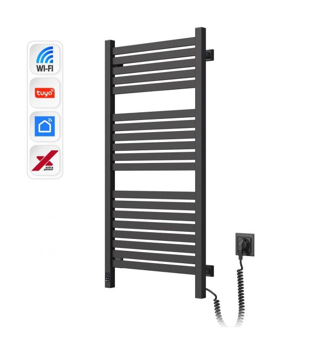 Navin Полотенцесушитель электрический Авангард Х, 1000х480х71мм, Wi-Fi, сталь, черный муар, правое подключение