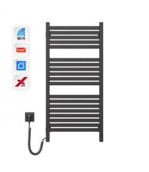 Navin Полотенцесушитель электрический Авангард Х, 1000х480х71мм, Wi-Fi, сталь, черный муар, левое подключение