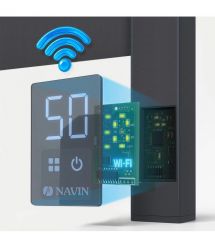 Navin Полотенцесушитель электрический Авангард Х, 1000х480х71мм, Wi-Fi, сталь, черный муар, левое подключение