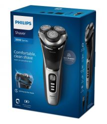 Philips Philips electric shaver, razor head-3, Li-Ion, dry+wet, trimmer,сharge indicator, soft case, silver"