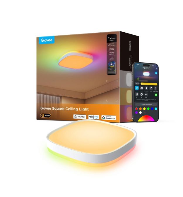 Govee Потолочный свитильник H60A4 30cm Smart Square Ceiling Light, RGBWW + RGBIC, WI-FI/Bluetooth, білий