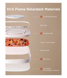 Govee Потолочный свитильник H60A4 30cm Smart Square Ceiling Light, RGBWW + RGBIC, WI-FI/Bluetooth, білий