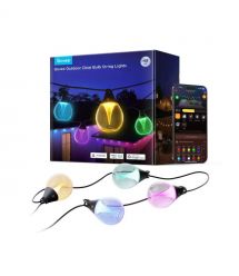 Govee Набор светодиодных ламп H7025 Outdoor Clear Bulb String Lights, 15м, RGBIC/Warm White, WI-FI/Bluetooth, чорний