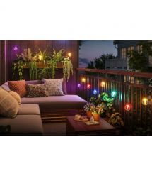 Govee Набор светодиодных ламп H7025 Outdoor Clear Bulb String Lights, 15м, RGBIC/Warm White, WI-FI/Bluetooth, чорний