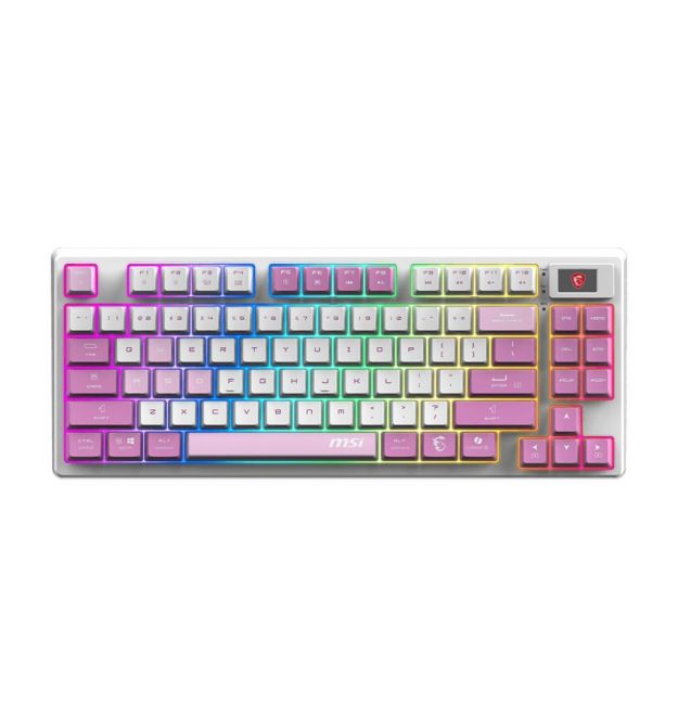 MSI Клавіатура механічна FORGE GK600 TKL W VIOLET UA 83key, mechanical Linear, USB-A, Wireless, Bluetooth, EN