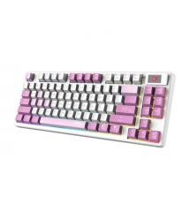 MSI Клавіатура механічна FORGE GK600 TKL W VIOLET UA 83key, mechanical Linear, USB-A, Wireless, Bluetooth, EN