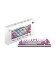 MSI Клавіатура механічна FORGE GK600 TKL W VIOLET UA 83key, mechanical Linear, USB-A, Wireless, Bluetooth, EN