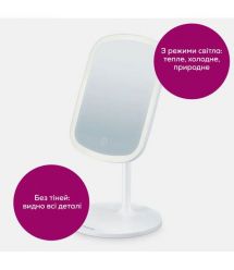 Beurer Beurer cosmetic mirror, tabletop, rectangular, 15x21cm, USB-C charging, backlight, white