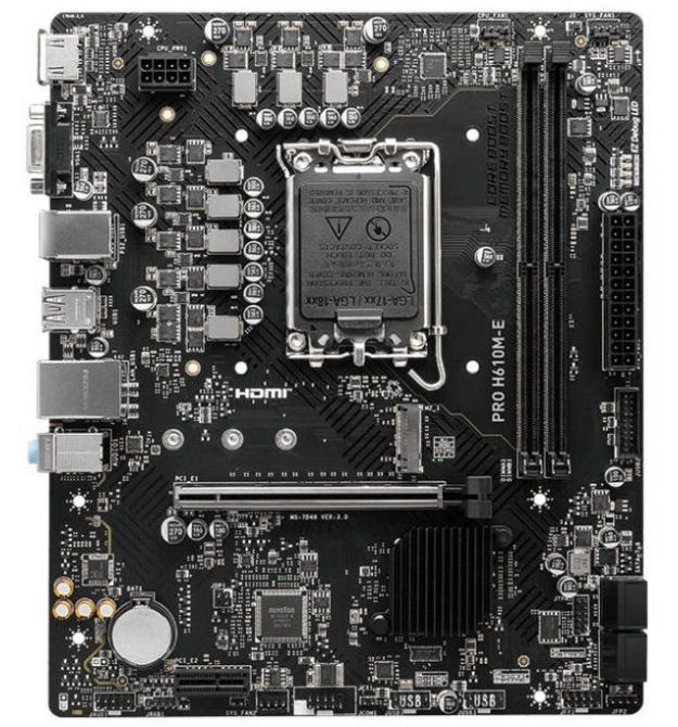 MSI Материнcкая плата PRO H610M-E s1700 H610 2xDDR5 HDMI D-Sub mATX