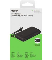 Belkin Аккумулятор портативный литий-ионный Power Bank 20000мА·ч, 20Вт, с дисплеем, черный