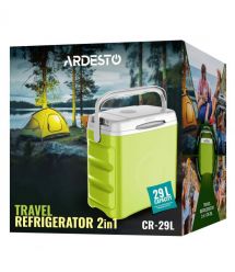 ARDESTO Холодильник дорожній ARDESTO, 2в1, 29л, 220/12В, підігрів 55°C, охолодження 18-20°C, USB-порт, 5кг, салатовий