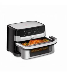 Tefal Tefal air fryer Dual Easy Fry Flex, 2700W, bowl-5.5+3.5l, sensore control, plastic, black steel