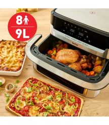 Tefal Tefal air fryer Dual Easy Fry Flex, 2700W, bowl-5.5+3.5l, sensore control, plastic, black steel