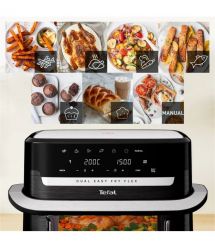 Tefal Tefal air fryer Dual Easy Fry Flex, 2700W, bowl-5.5+3.5l, sensore control, plastic, black