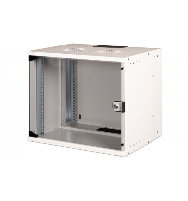 Digitus Шкаф 19", 9U, SOHO PRO, стеклянные двери, 540x400 мм, 60кг максимально, серая