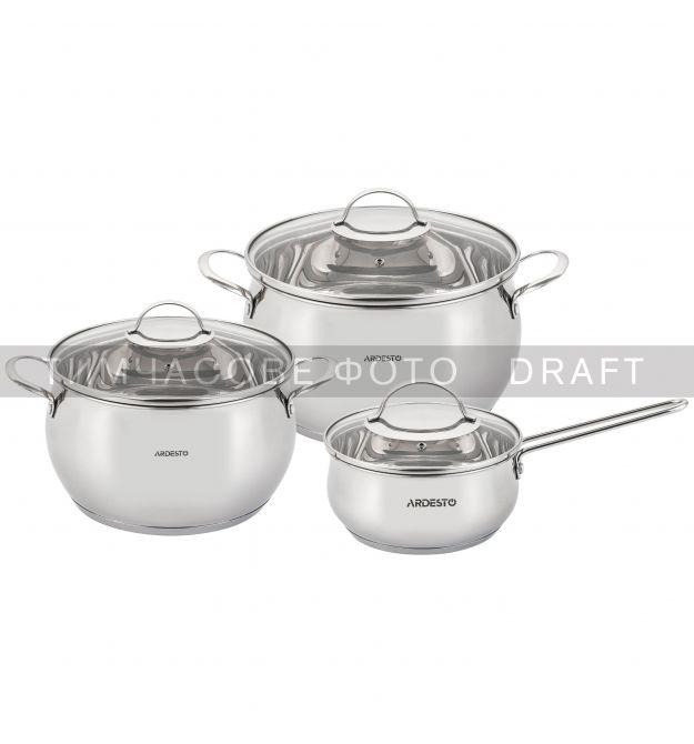 ARDESTO Набір посуду Ardesto Gemini Liguria, 6 предметів, нержавіюча сталь