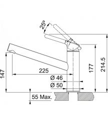 Franke Sink tap Franke Orbit, spout lenght - 225mm, 1-handle, chrome-onyx