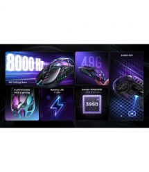 GravaStar Мышь Mercury X Pro, 8K, BT/WL/USB-A, RGB, Neon Graffiti