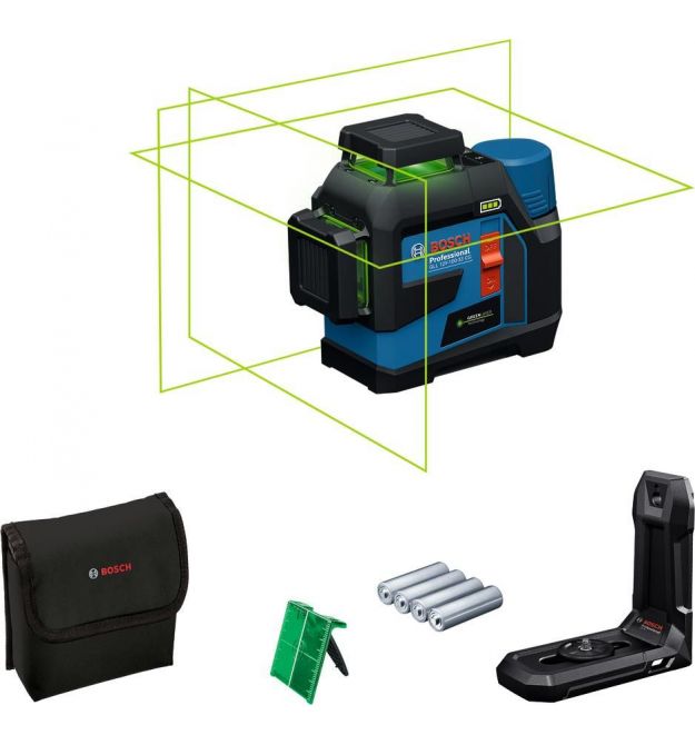 Bosch Нівелір лазерний Bosch GLL 12V-100-33 CG 12В/4АА до 30м ±0.3мм/м зелений промінь чохол 1.76кг