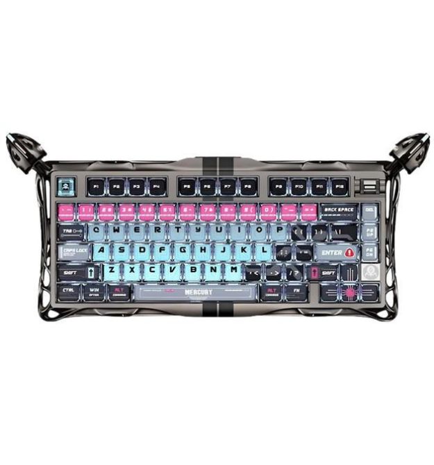 GravaStar Клавиатура механическая Mercury V75 Pro 80keys, Magnetic Jade Gaming, 8K, USB-A, RGB, Cyberpunk