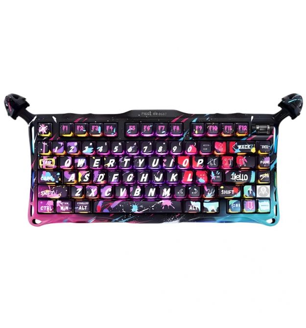 GravaStar Клавиатура механическая Mercury V75 Pro 80keys, Magnetic Jade Gaming, 8K, USB-A, RGB, Neon Graffiti
