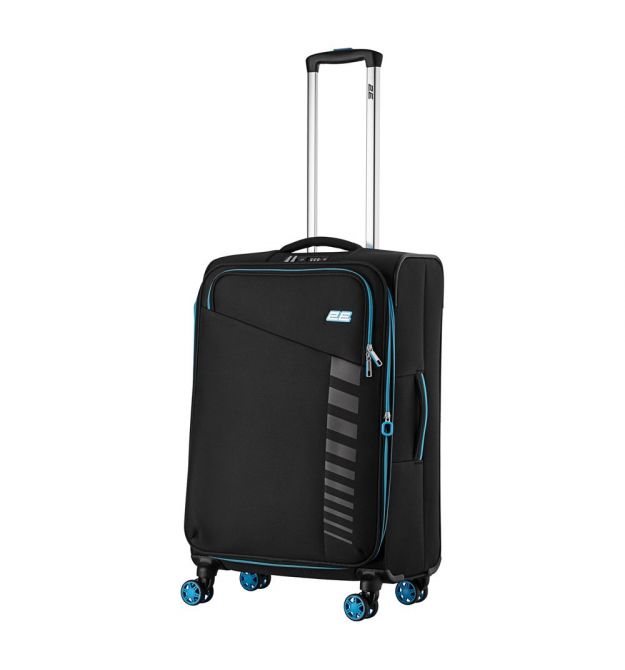 2E Валіза 2E, Trek, поліестер, середня, 64/78л, TSA, 4 колеса, EXP, чорний