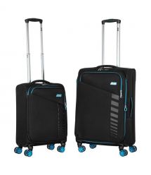 2E Набір валіз 2E, Trek, (M+S), TSA, 4 колеса, + 2 рюкзаки Cabin (2E-BPET-CABIN-BK), поліестр, чорний