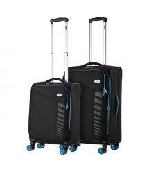 2E Набір валіз 2E, Trek, (M+S), TSA, 4 колеса, + 2 рюкзаки Cabin (2E-BPET-CABIN-BK), поліестр, чорний