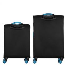 2E Набір валіз 2E, Trek, (M+S), TSA, 4 колеса, + 2 рюкзаки Cabin (2E-BPET-CABIN-BK), поліестр, чорний