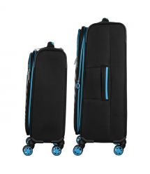 2E Набір валіз 2E, Trek, (M+S), TSA, 4 колеса, + 2 рюкзаки Cabin (2E-BPET-CABIN-BK), поліестр, чорний