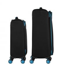 2E Набір валіз 2E, Trek, (M+S), TSA, 4 колеса, + 2 рюкзаки Cabin (2E-BPET-CABIN-BK), поліестр, чорний